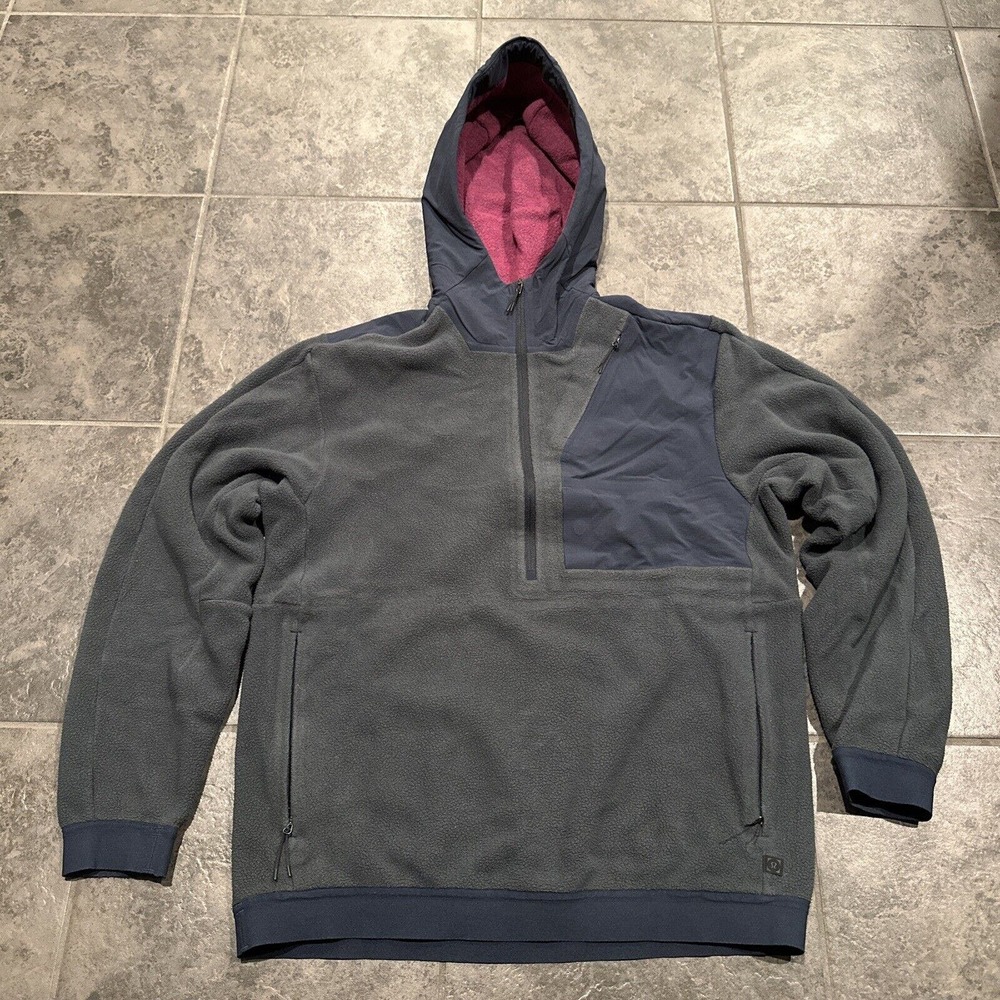 Rare Mens Lululemon Lab Siffra Hybrid Half Zip Hoodie Fleece Grey Blue‎ XS
